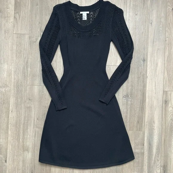 h&m black fit and flare dress Women's Black MAMA Flared-Skirt Nursing Dress